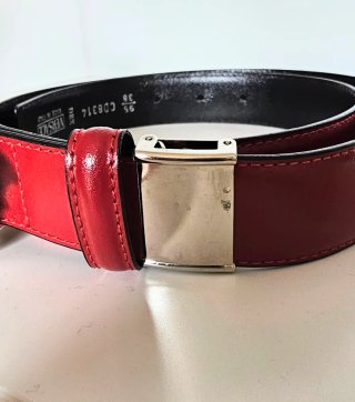 Cinturón Versace Piel Rojo Hebilla Medusa
