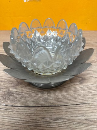 Portafiori vintage vetro e metallo