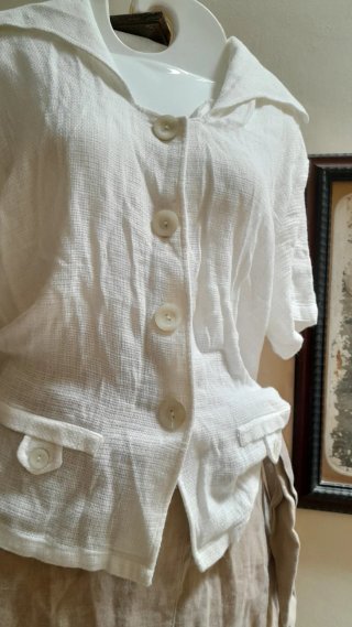 Completo gonna lino + blusa cotone/viscosa