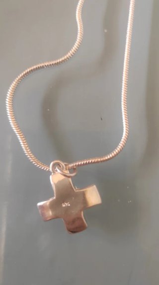 Collar Cruz Plata Larga