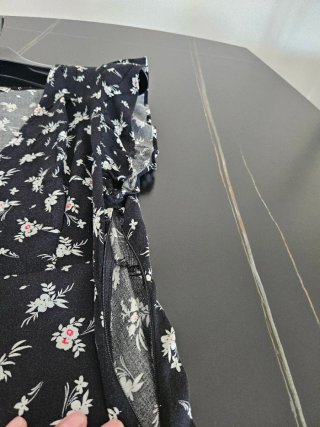 Vestito lungo donna nero con fiori