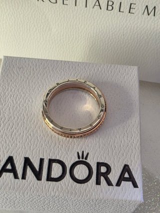Anillo Pandora Bicolor Talla 58