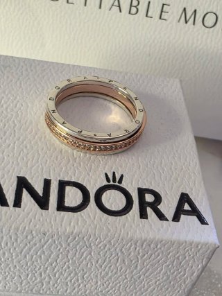Anillo Pandora Bicolor Talla 58