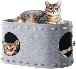 Cueva para Gatos de Fieltro Gris