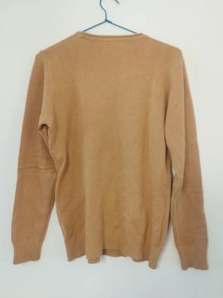 Jersey punto cuello redondo beige