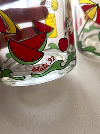 Raro set bicchieri Fiorucci Estate '92 colorati
