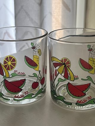 Raro set bicchieri Fiorucci Estate '92 colorati