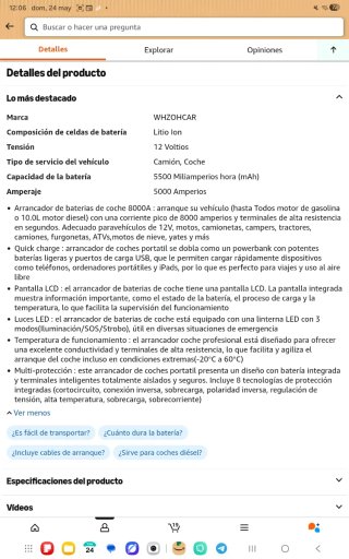 Arrancador de Batería Coche 8000A nuevo precintado