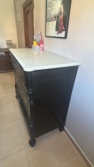 Cómoda Vintage Mármol y Madera Negra