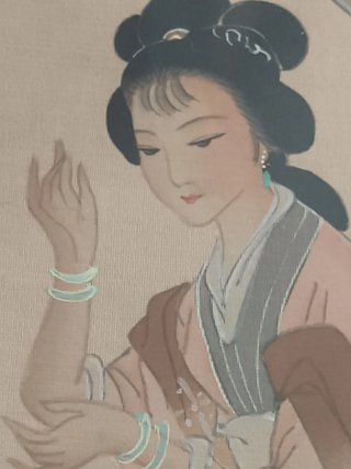 Cuadro pintado sobre seda