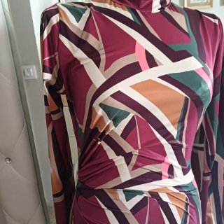 Vestido manga larga estampado