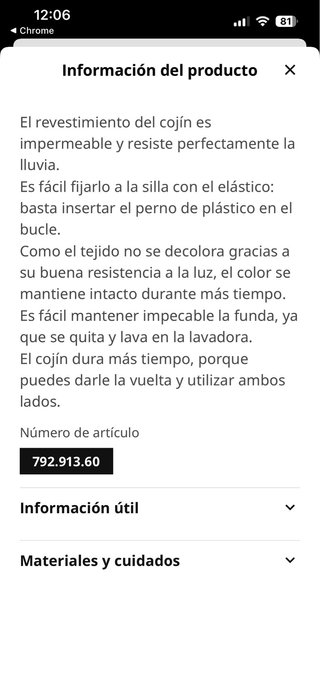 Cojín Exterior Ikea Gris y beige