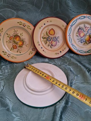 4 Piatti Rustici Decorati Frutta