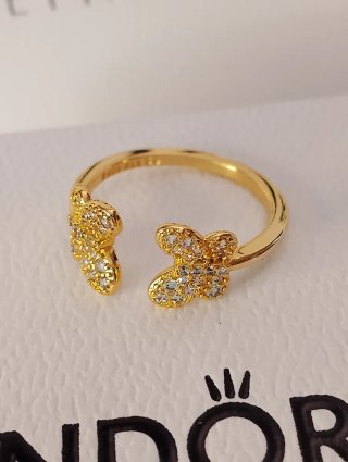 Anillo Pandora Mariposas chapado oro 14k