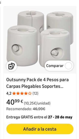 Pesos para carpa, base rellenable