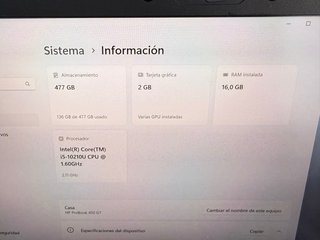 PORTÁTIL HP PROBOOK 450 G7 - I5-10210U - 16 GB RAM