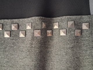 Vestido Otoño Negro y Gris con Tachuelas