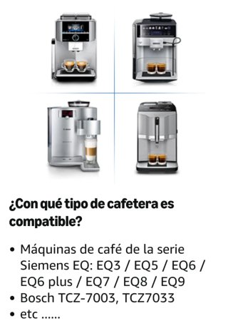Filtros agua cafetera Siemens EQ FTS003