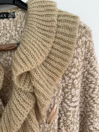 Chaqueta de punto étnica con flecos