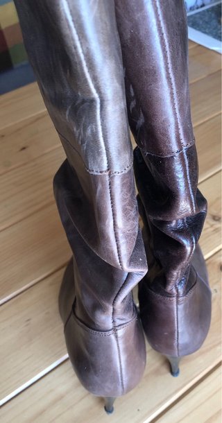 Botas altas piel marrón T.39