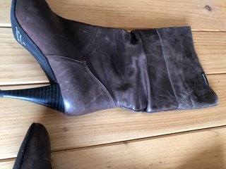 Botas altas piel marrón T.39