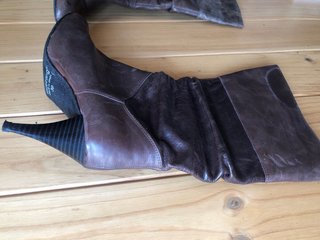 Botas altas piel marrón T.39