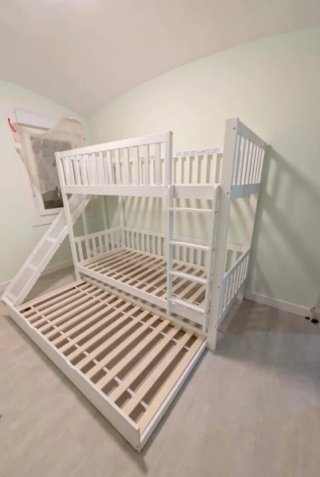 Litera infantil con tobogán y cama nido