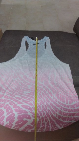 Camiseta tirantes degradado rosa/blanco