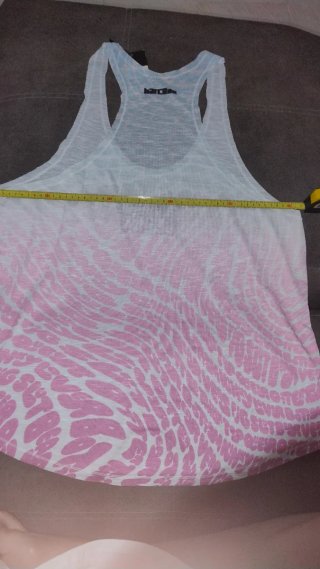Camiseta tirantes degradado rosa/blanco
