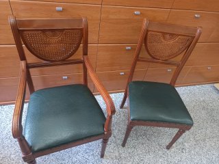 Mesa de despacho madera y cuero