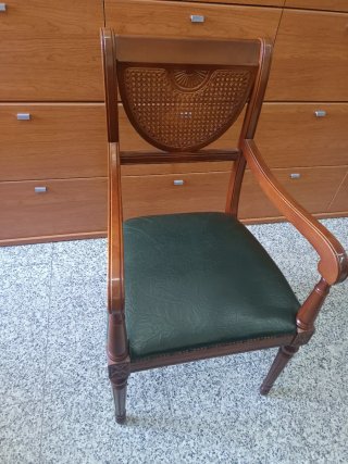 Mesa de despacho madera y cuero