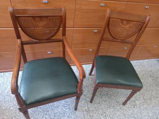 Mesa de despacho madera y cuero