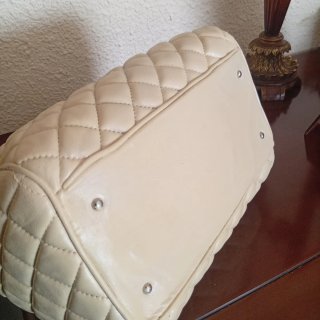 Bolso Purificación García Piel Beige .