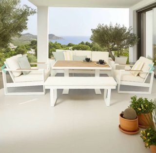 Banco Terraza Metal Blanco