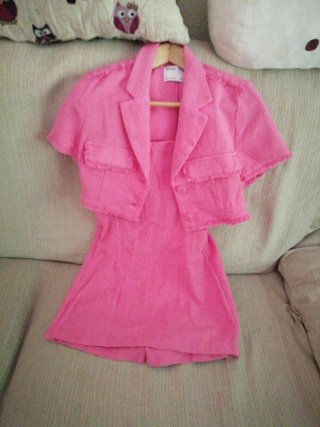 Mono vestido rosa