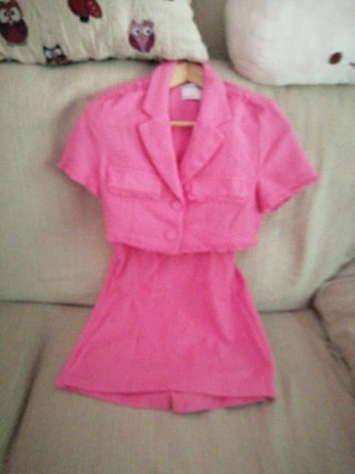 Mono vestido rosa