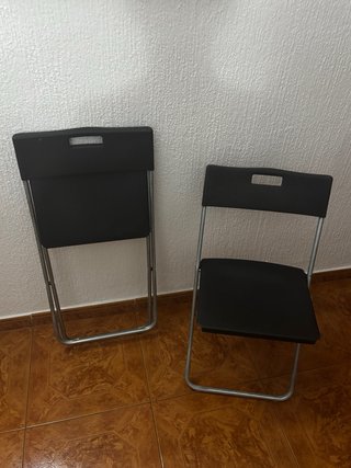 2 Sillas Plegables Negras Metal