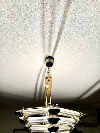 Lámpara Techo Dorada Cristal Negra