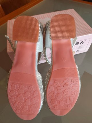 Zapatos de ceremonia plateados para niña