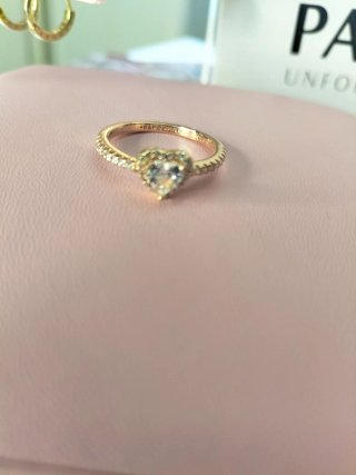 Anillo Pandora Corazón Oro Rosa