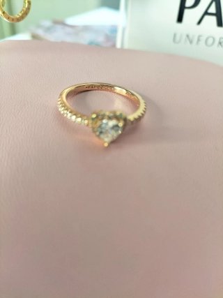 Anillo Pandora Corazón Oro Rosa