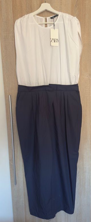 Mono Zara Blanco y Azul