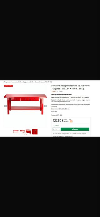 Banco de Trabajo Profesional Acero Rojo