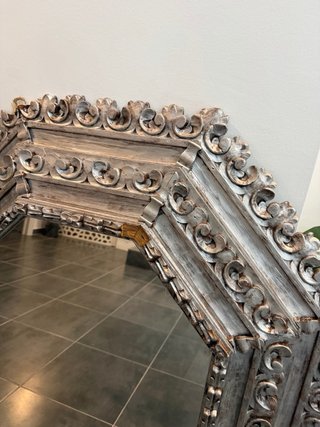 Espejo (110cm) Barroco Plata Madera 70s