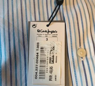Camisa Eumidio Tucci Talla M Rayas Azul Blanco