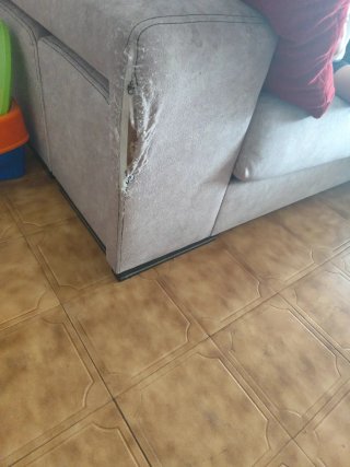 Sofá Chaiselongue Beige Tela