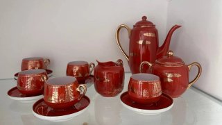 Juego de té oriental vintage porcelana