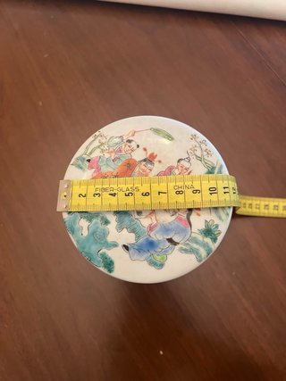 Bote té porcelana china pintado a mano