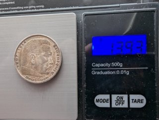 Alemania 5 Reichsmark 1935 Plata 900
