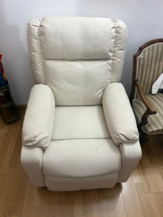 Sillón eléctrico beige tela